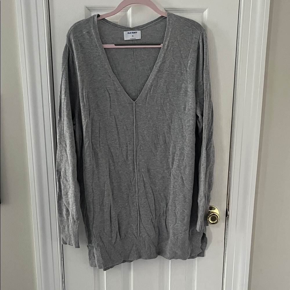 Old Navy Classic Gray V-Neck Sweater